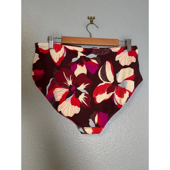 Athleta Clean Full Bikini Bottom Floral Size XL Quick Drying UPF50+ Recycled - Picture 3 of 5
